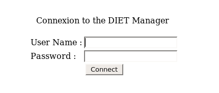 Log in the DIET Webboard's interface