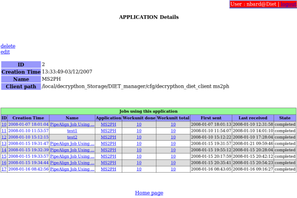 Application details
