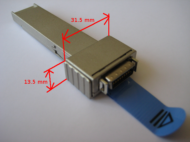 XFP mini-GBIC with CX4 connector dimensions